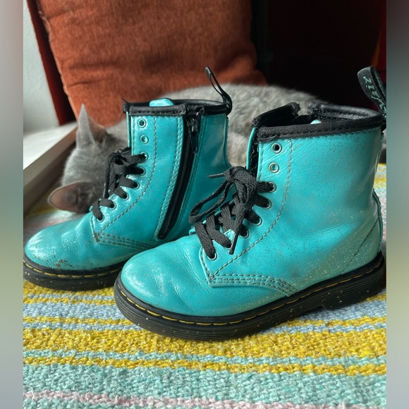 Toddler Doc Martens - Sparkly Teal - Picture 1 of 6